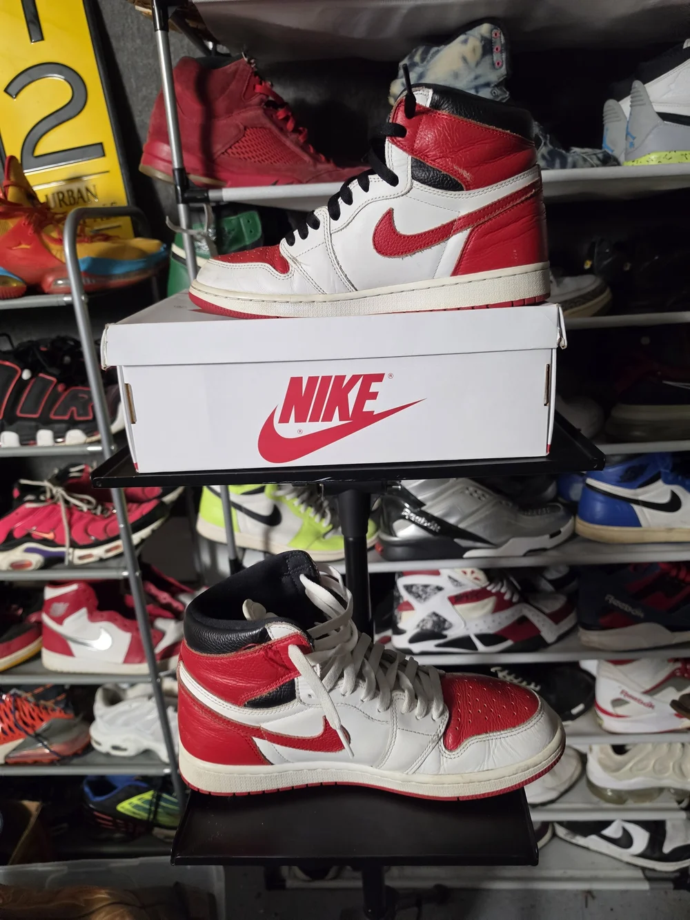 🔥 Nike Jordan 1 Heritage OG Red White Black High-Top Basketball Sneakers 10.5